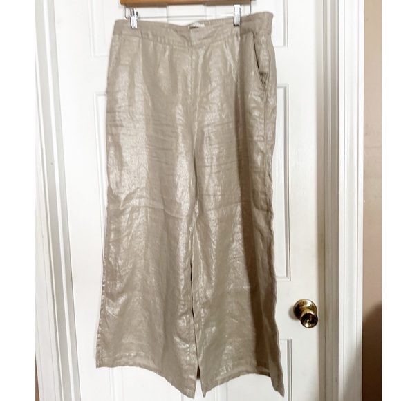 Rachel Zoe Wide Leg Linen Pull On Pants Sz XL - Picture 1 of 2
